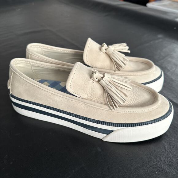 Sperry Shoes - Sperry Bayside Boat Loafer Shoe Women’s 9.5 Beige White Navy - BP